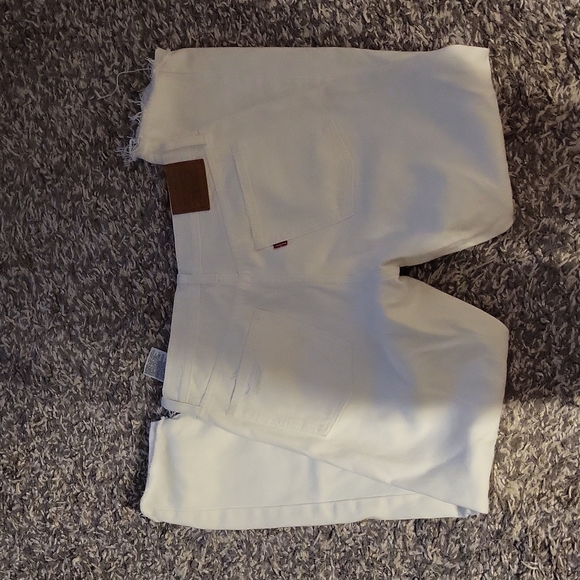 Levis off white distressed wedgie jeans size 28 - Picture 7 of 8